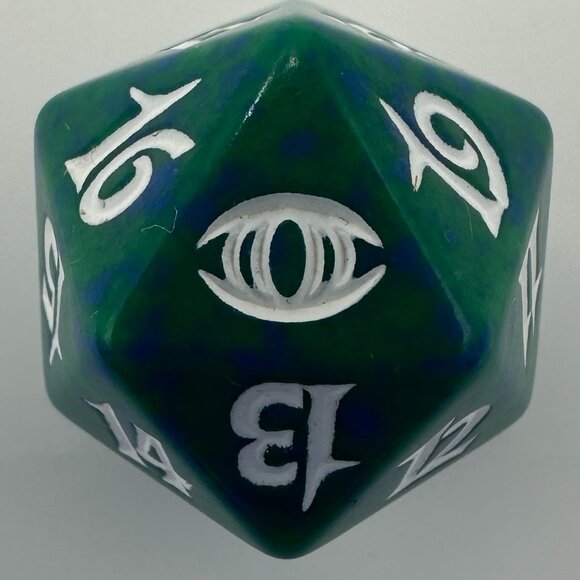 Magic The Gathering Future Sight Green D20 Spindown Die - Picture 1 of 5